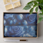 Papier Mousseline Découpage de peinture à l'huile Rose bleue (Cadeau)