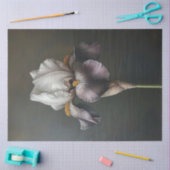 Papier Mousseline Découpage de peinture botanique de l'Iris violet e (Artisanat)