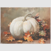 Papier Mousseline Découpage de peinture Citrouille blanc rustique (Recto)