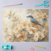 Papier Mousseline Découpage de peinture d'arbre en fleurs d'oiseaux  (Artisanat)