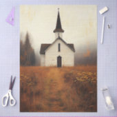 Papier Mousseline Découpage de peinture de l'église abandonnée rusti (Artisanat)