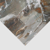 Papier Mousseline Découpage de peinture de paysage de castor hiver (Détail)