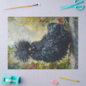 Papier Mousseline Découpage de peinture de poulet en soie noire (Artisanat)