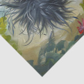 Papier Mousseline Découpage de peinture de poulet en soie noire (Détail)