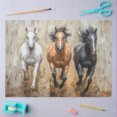 Papier Mousseline Découpage de peinture de trio de cheval (Artisanat)