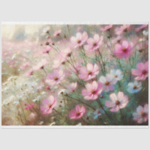 Papier Mousseline Découpage de peinture impressionniste Fleur sauvag