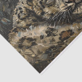 Papier Mousseline Découpage de peinture léopard des neiges (Détail)