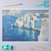 Papier Mousseline Découpage de peinture méditerranéenne côtière (Artisanat)