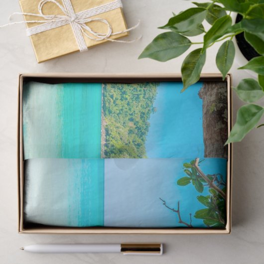 Papier Mousseline Découpage de plage tropicale (Cadeau)
