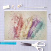 Papier Mousseline Découpage de plume d'aquarelle  (Artisanat)