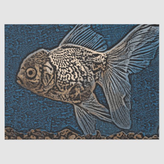 Papier Mousseline Découpage de poisson artistique (Recto)