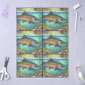 Papier Mousseline Découpage de poisson de truite de chalk-pastel (Artisanat)