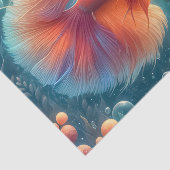 Papier Mousseline Découpage de poisson orange vibre (Détail)