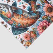 Papier Mousseline Découpage de poisson Saumon de la flore lunaire (Détail)