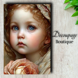 Papier Mousseline Découpage de portrait d'ange vintage
