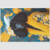 Papier Mousseline Découpage de portrait de caniche jaune standard no (Recto)