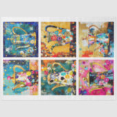 Papier Mousseline Découpage de pot de café rétro Whimsical (Recto)