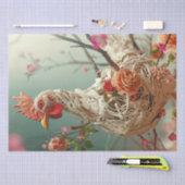 Papier Mousseline Découpage de poulet floral victorien (Artisanat)