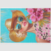 Papier Mousseline Découpage de reflet de rodéo tropicale (Recto)