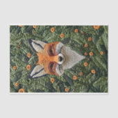 Papier Mousseline Découpage de Renard Rouge Brodé BZ6 (Recto)