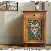 Papier Mousseline Découpage de Renard Rouge Brodé BZ6