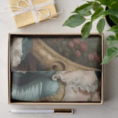 Papier Mousseline Découpage de rococo français bleu et or (Cadeau)