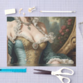 Papier Mousseline Découpage de rococo français bleu et or (Artisanat)