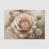 Papier Mousseline Découpage de rose pêche vintage (Recto)