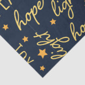 Papier Mousseline Découpage de script de Noël moderne Navy & Or (Détail)
