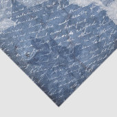 Papier Mousseline Découpage de script Floral Bleu (Détail)