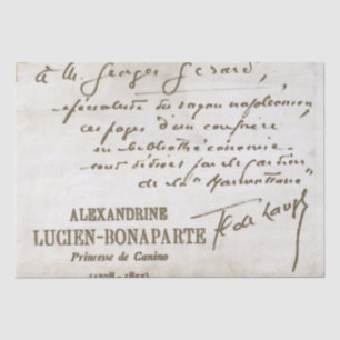 Papier Mousseline Découpage de script français Note manuscrite Bonap