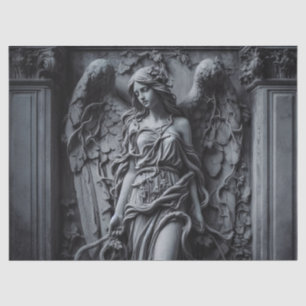 Papier Mousseline Découpage de sculpture gothique Angel et vignes