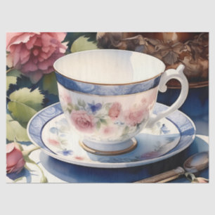Papier Mousseline Découpage de tasse et soucoupe à thé victorienne