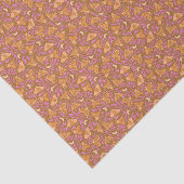 Papier Mousseline Découpage de teigne orange et rose (Détail)