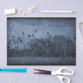 Papier Mousseline Découpage de texture bleu Vintage d'oies (Artisanat)