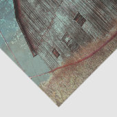 Papier Mousseline Découpage de texture rustique de grange sarcelle v (Détail)