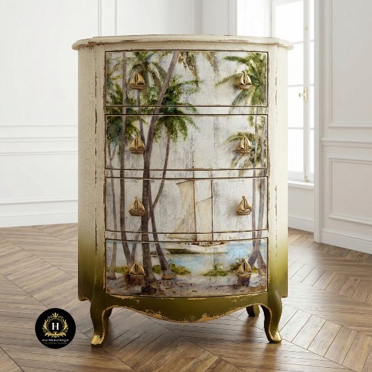 Papier Mousseline Découpage de texture rustique tropicale vintage