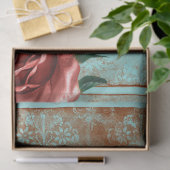 Papier Mousseline Découpage de théière florale Turquoise (Cadeau)