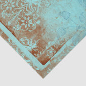 Papier Mousseline Découpage de théière florale Turquoise (Détail)