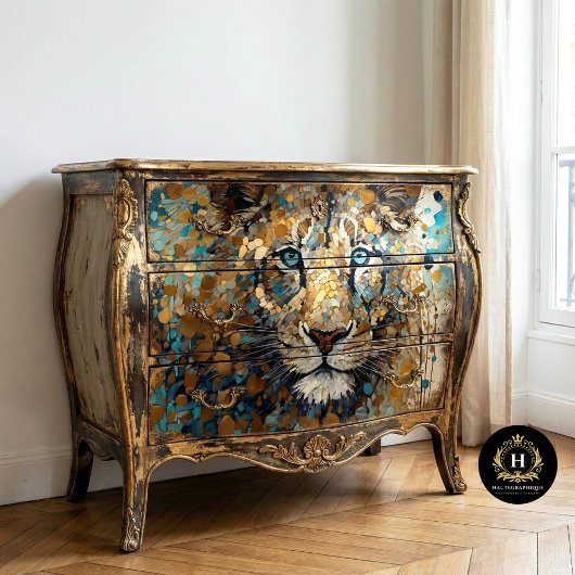 Papier Mousseline Découpage de tigre vintage