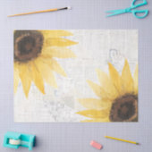 Papier Mousseline Découpage de tournesol rustique Papier floral rura (Artisanat)