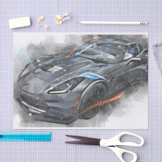 Papier Mousseline Découpage de voiture classique (Artisanat)