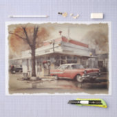 Papier Mousseline Découpage de voiture Retro Diner (Artisanat)