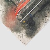 Papier Mousseline Découpage de voiture rouge vintage (Détail)