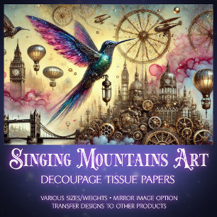 Papier Mousseline Découpage de vol en vol de colibri de Whimsical