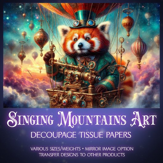 Papier Mousseline Découpage de vol Red Panda Mechanical Wonderland