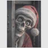Papier Mousseline Decoupage Dead Serious Santa Claus Skeleton Peek  (Recto)