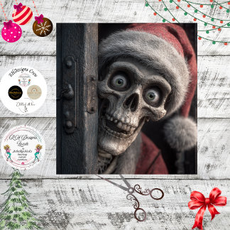Papier Mousseline Decoupage Dead Serious Santa Claus Skeleton Peek 