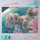 Papier Mousseline Découpage Décor romantique Leopard gracieux (Artisanat)