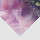 Papier Mousseline Découpage Delicate Violet Rose Bleu Fleurs blanche (Détail)